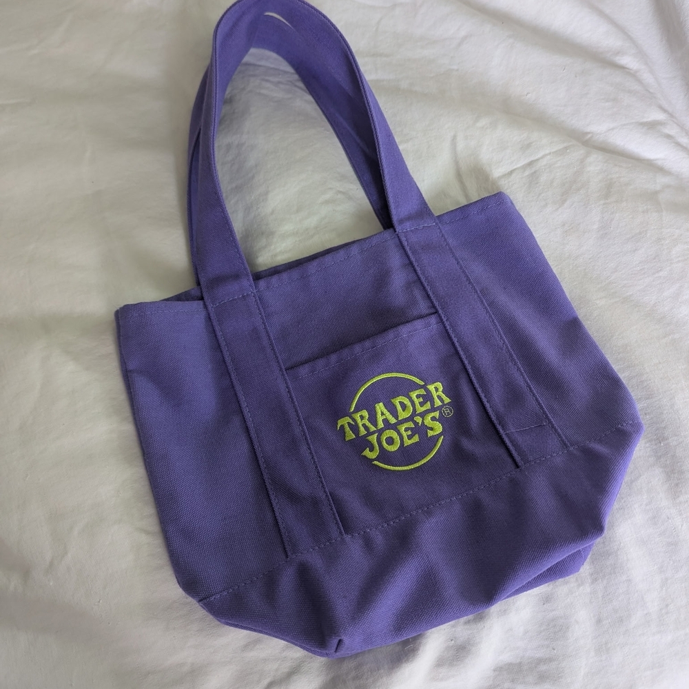 Trader Joe's Purple Canvas Tote Bag
